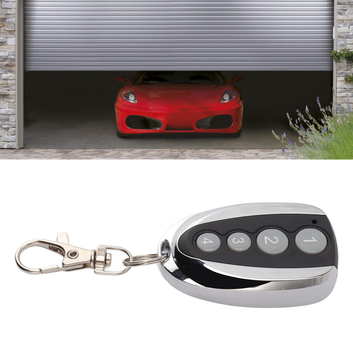 Garage Door Opener Remote Replacement 4 Button Gate Opener Remote with Keychain for Garage Door Openers