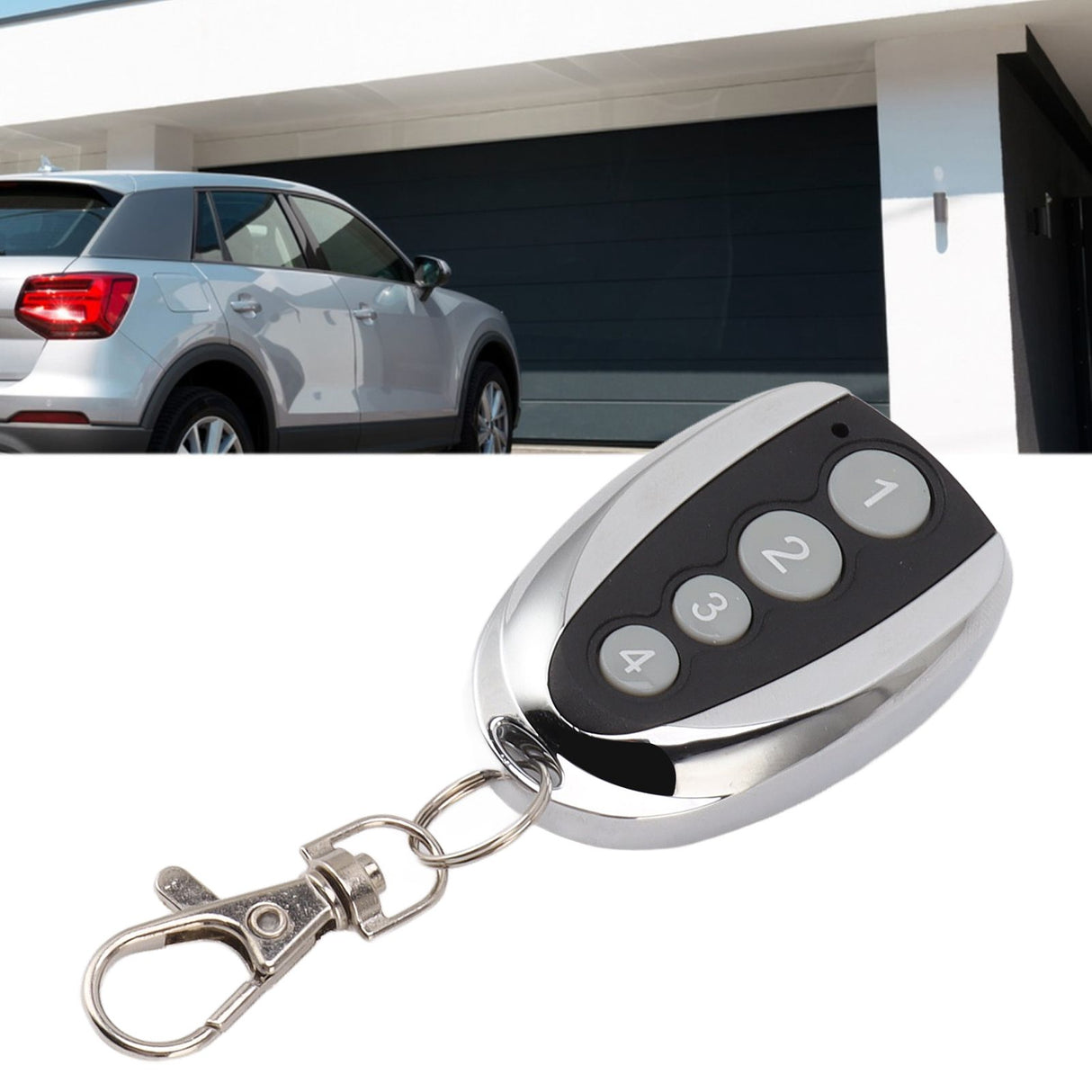 Garage Door Opener Remote Replacement 4 Button Gate Opener Remote with Keychain for Garage Door Openers