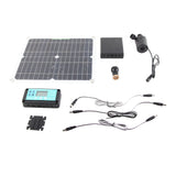 Solar Water Pump Kit 50W Solar Panel 22W Water Fountain Pump with Battery Box Timing Controller DC12V