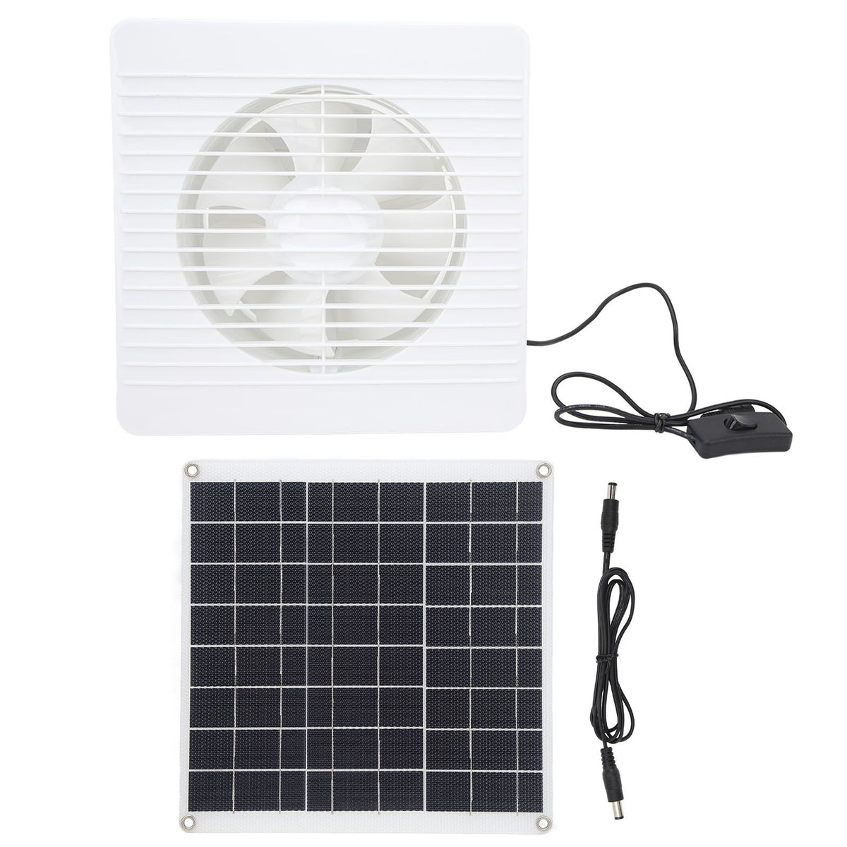 Solar Panel Powered Fan Maintain Air Circulation 6 Blades 15W Solar Panel Exhaust Fan for Chicken Coops Greenhouses 8 in