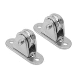 Small Pulley Block Stainless Steel Silent Pulley Roller Wall Mounted Fixed Pulley for DIY Equipment Wire Rope Rail Sliding Gate 2PCS