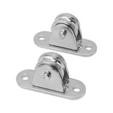 Small Pulley Block Stainless Steel Silent Pulley Roller Wall Mounted Fixed Pulley for DIY Equipment Wire Rope Rail Sliding Gate 2PCS