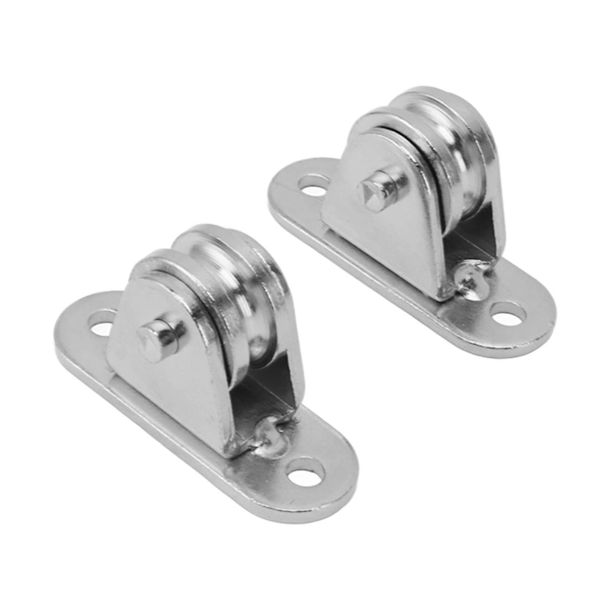 Small Pulley Block Stainless Steel Silent Pulley Roller Wall Mounted Fixed Pulley for DIY Equipment Wire Rope Rail Sliding Gate 2PCS
