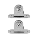 Small Pulley Block Stainless Steel Silent Pulley Roller Wall Mounted Fixed Pulley for DIY Equipment Wire Rope Rail Sliding Gate 2PCS - Rear View