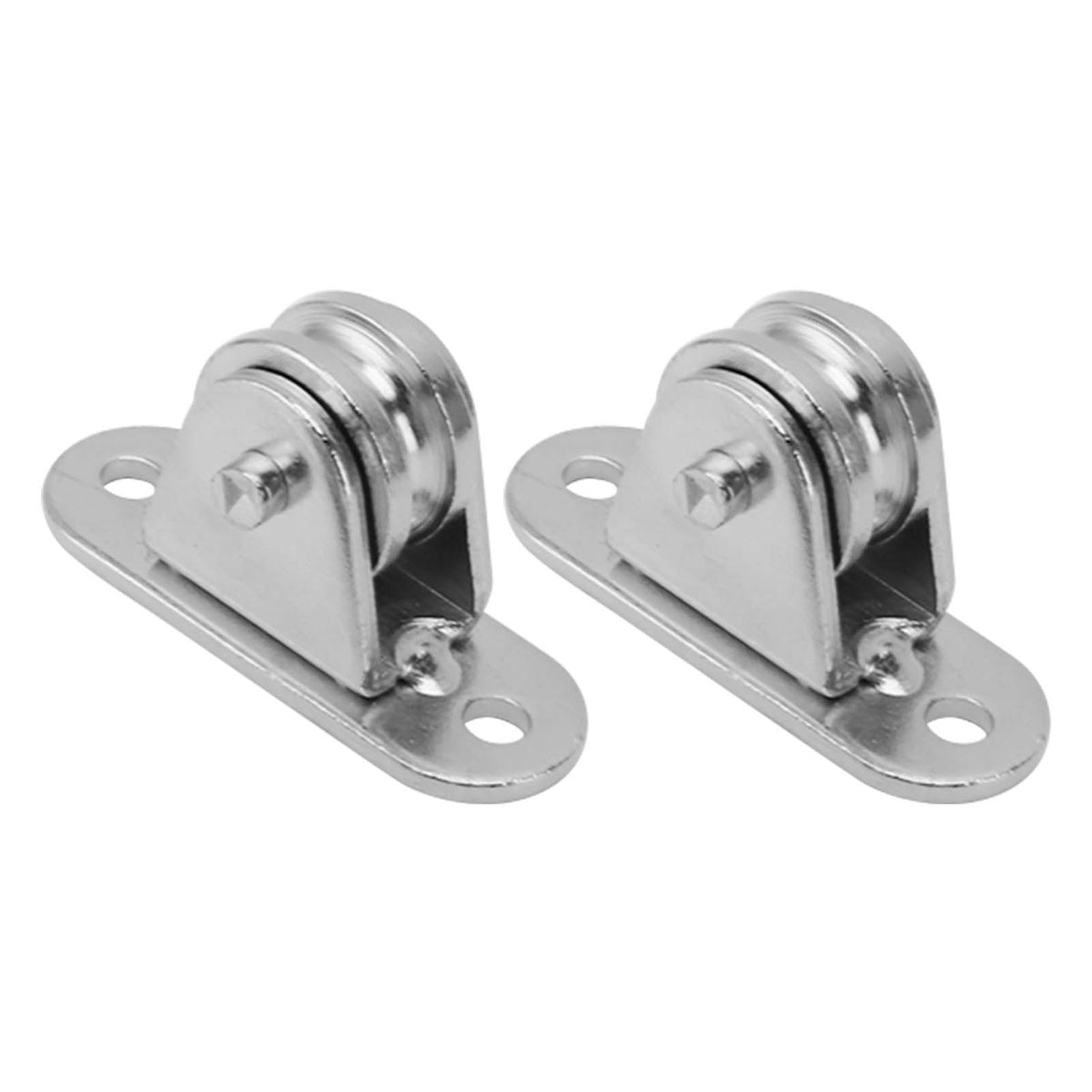 Small Pulley Block Stainless Steel Silent Pulley Roller Wall Mounted Fixed Pulley for DIY Equipment Wire Rope Rail Sliding Gate 2PCS