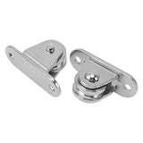 Small Pulley Block Stainless Steel Silent Pulley Roller Wall Mounted Fixed Pulley for DIY Equipment Wire Rope Rail Sliding Gate 2PCS