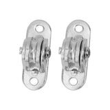 Small Pulley Block Stainless Steel Silent Pulley Roller Wall Mounted Fixed Pulley for DIY Equipment Wire Rope Rail Sliding Gate 2PCS