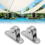 Small Pulley Block Stainless Steel Silent Pulley Roller Wall Mounted Fixed Pulley for DIY Equipment Wire Rope Rail Sliding Gate 2PCS
