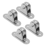Small Pulley Block Stainless Steel Silent Pulley Roller Wall Mounted Fixed Pulley for DIY Equipment Wire Rope Rail Sliding Gate 4PCS - Front View