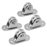 Small Pulley Block Stainless Steel Silent Pulley Roller Wall Mounted Fixed Pulley for DIY Equipment Wire Rope Rail Sliding Gate 4PCS