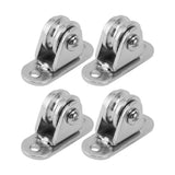 Small Pulley Block Stainless Steel Silent Pulley Roller Wall Mounted Fixed Pulley for DIY Equipment Wire Rope Rail Sliding Gate 4PCS