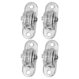 Small Pulley Block Stainless Steel Silent Pulley Roller Wall Mounted Fixed Pulley for DIY Equipment Wire Rope Rail Sliding Gate 4PCS - Extra Image