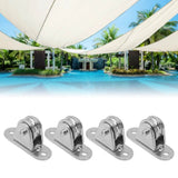 Small Pulley Block Stainless Steel Silent Pulley Roller Wall Mounted Fixed Pulley for DIY Equipment Wire Rope Rail Sliding Gate 4PCS