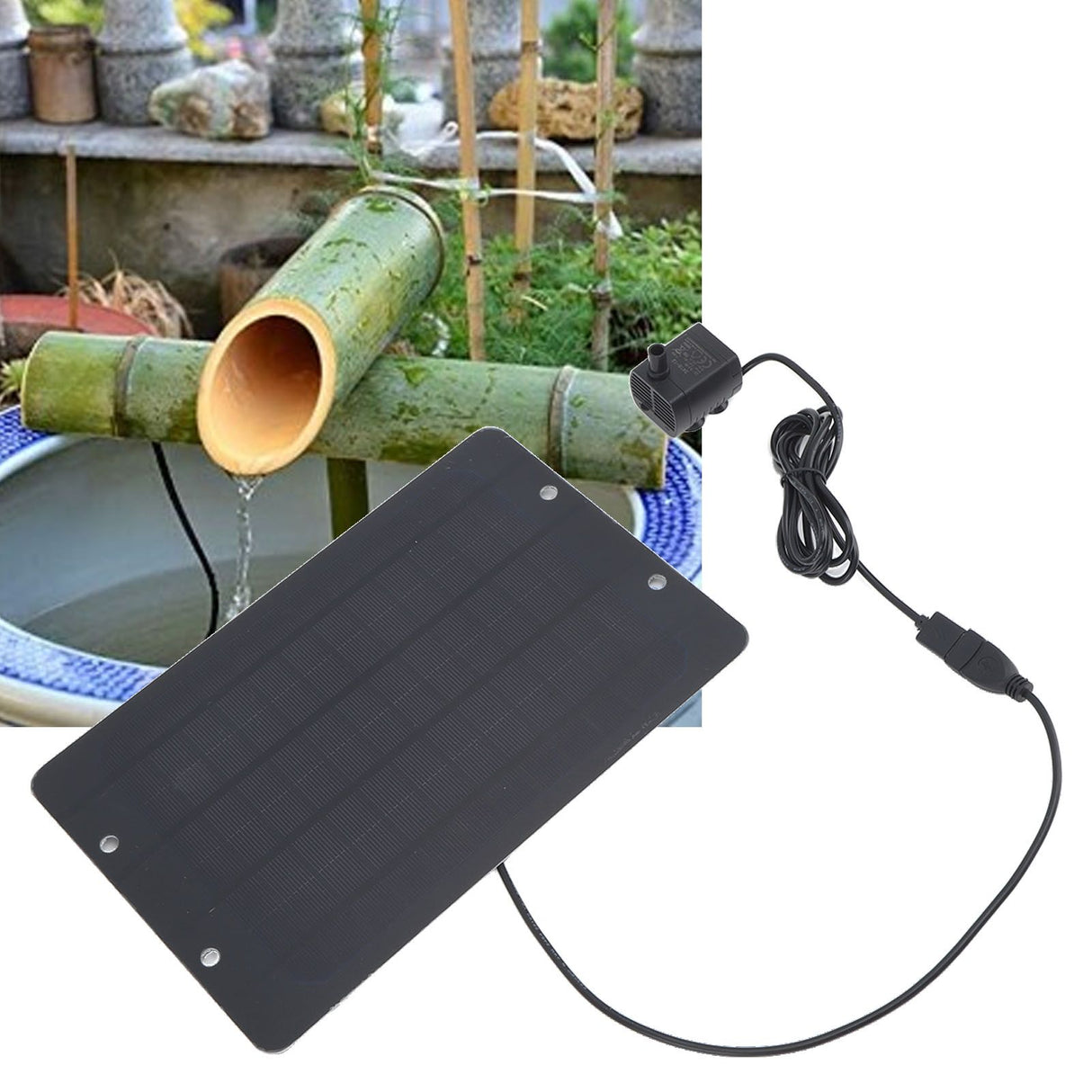 Solar Fountain 6V 10W Bird Bath Fountain USB Interface with Water Pump Solar Water Fountain for Patio Garden Bird Bath