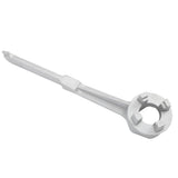Bung Wrench 10 Inch Aluminum Drum Plug Wrench Barrel Opener Tool for 10 15 20 30 55 Gallon Bung Cap - Close-Up Angle