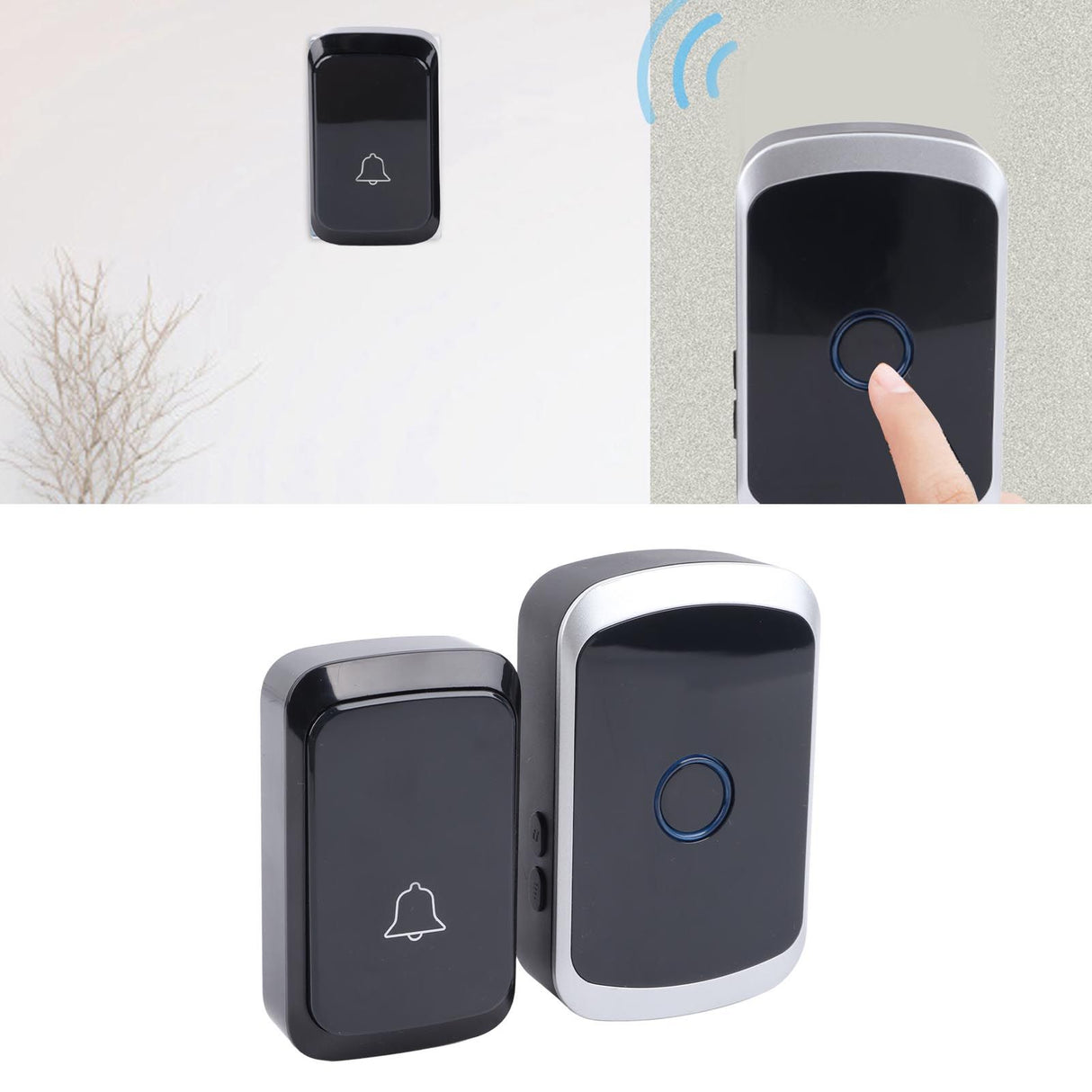 Wireless Doorbell Stable Signal Direct Current ABS Easy To Install Battery Powered Doorbell for Room