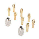 10PCS Drill Chuck Collet Set Brass Electric Drill Keyless Bit Collet Chuck Fast Change Adapter Tool for Replacement - Front View