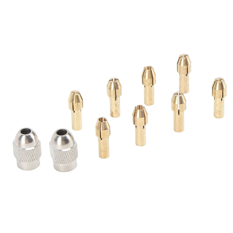10PCS Drill Chuck Collet Set Brass Electric Drill Keyless Bit Collet Chuck Fast Change Adapter Tool for Replacement
