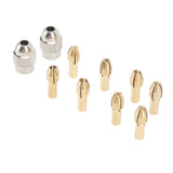 10PCS Drill Chuck Collet Set Brass Electric Drill Keyless Bit Collet Chuck Fast Change Adapter Tool for Replacement - 45-Degree Angle