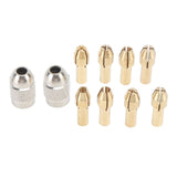10PCS Drill Chuck Collet Set Brass Electric Drill Keyless Bit Collet Chuck Fast Change Adapter Tool for Replacement - Rear View