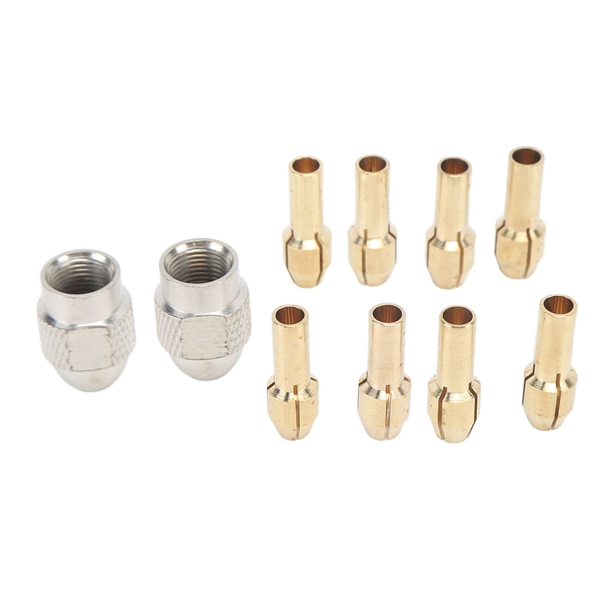 10PCS Drill Chuck Collet Set Brass Electric Drill Keyless Bit Collet Chuck Fast Change Adapter Tool for Replacement