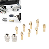 10PCS Drill Chuck Collet Set Brass Electric Drill Keyless Bit Collet Chuck Fast Change Adapter Tool for Replacement