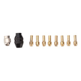 Drill Chuck Collet Set for Replacement 4485 Brass Quick Change Rotary Drill Nut Tool Set With 2 Nut 8 Brass Collet - Front View