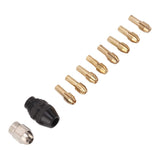 Drill Chuck Collet Set for Replacement 4485 Brass Quick Change Rotary Drill Nut Tool Set With 2 Nut 8 Brass Collet - Top-Down View