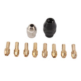 Drill Chuck Collet Set for Replacement 4485 Brass Quick Change Rotary Drill Nut Tool Set With 2 Nut 8 Brass Collet - Extra Image