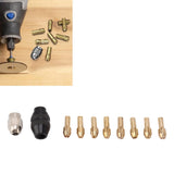Drill Chuck Collet Set for Replacement 4485 Brass Quick Change Rotary Drill Nut Tool Set With 2 Nut 8 Brass Collet - Extra Image