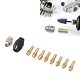 Drill Chuck Collet Set for Replacement 4485 Brass Quick Change Rotary Drill Nut Tool Set With 2 Nut 8 Brass Collet - Extra Image