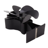 Heat Powered Stove Fan 6 Blade Aluminum Alloy Low Noise Wood Stove Fireplace Fan for Home Log Burning Stove Black