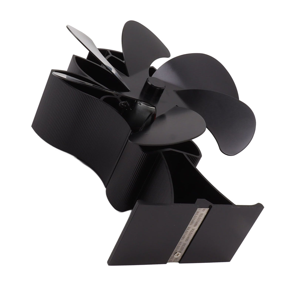 Heat Powered Stove Fan 6 Blade Aluminum Alloy Low Noise Wood Stove Fireplace Fan for Home Log Burning Stove Black