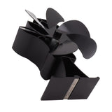 Heat Powered Stove Fan 6 Blade Aluminum Alloy Low Noise Wood Stove Fireplace Fan for Home Log Burning Stove Black