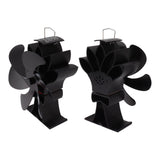 Heat Powered Stove Fan 6 Blade Aluminum Alloy Low Noise Wood Stove Fireplace Fan for Home Log Burning Stove Black - Extra Image