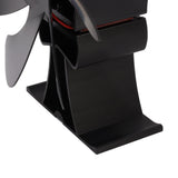 Heat Powered Stove Fan 6 Blade Aluminum Alloy Low Noise Wood Stove Fireplace Fan for Home Log Burning Stove Black - Extra Image