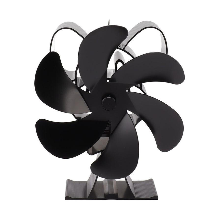 6 Blade Heat Powered Stove Fan for Wood Fireplace Chimney Fireplace Fan Increases Warm Air Silent Operation Black