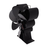 6 Blade Heat Powered Stove Fan for Wood Fireplace Chimney Fireplace Fan Increases Warm Air Silent Operation Black - Front View