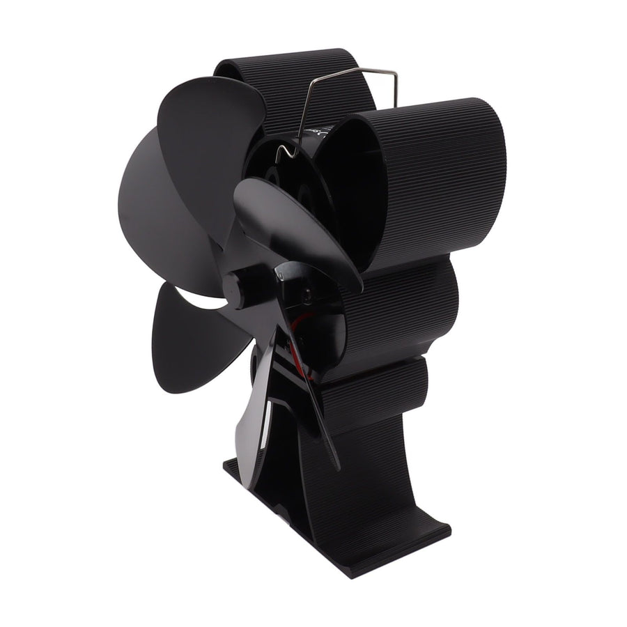 6 Blade Heat Powered Stove Fan for Wood Fireplace Chimney Fireplace Fan Increases Warm Air Silent Operation Black
