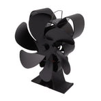 6 Blade Heat Powered Stove Fan for Wood Fireplace Chimney Fireplace Fan Increases Warm Air Silent Operation Black