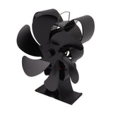 6 Blade Heat Powered Stove Fan for Wood Fireplace Chimney Fireplace Fan Increases Warm Air Silent Operation Black - Side View