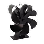 6 Blade Heat Powered Stove Fan for Wood Fireplace Chimney Fireplace Fan Increases Warm Air Silent Operation Black