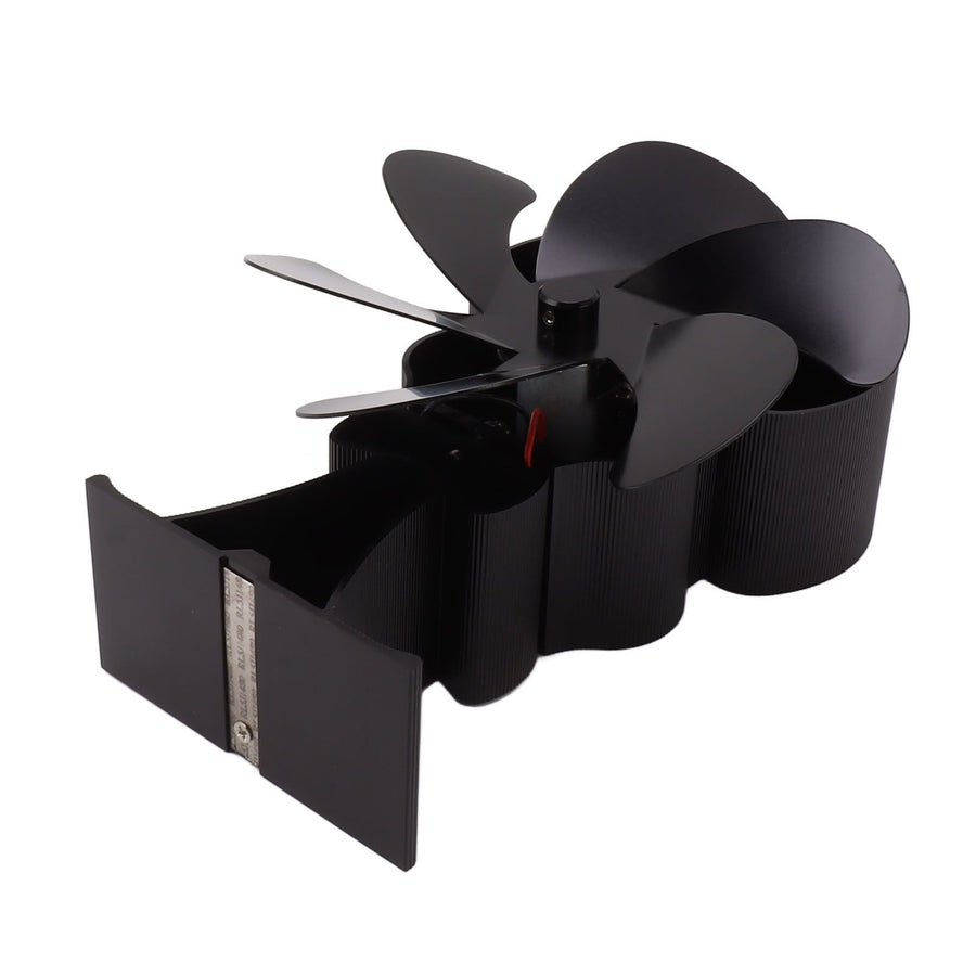 6 Blade Heat Powered Stove Fan for Wood Fireplace Chimney Fireplace Fan Increases Warm Air Silent Operation Black