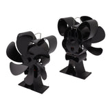 6 Blade Heat Powered Stove Fan for Wood Fireplace Chimney Fireplace Fan Increases Warm Air Silent Operation Black