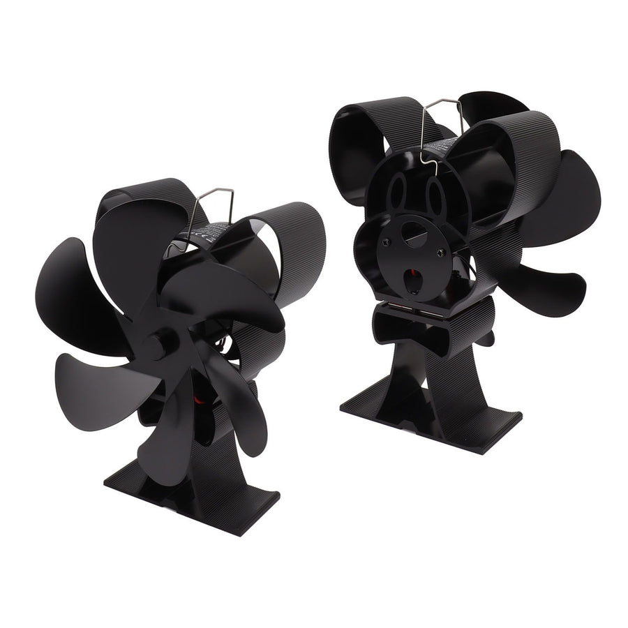 6 Blade Heat Powered Stove Fan for Wood Fireplace Chimney Fireplace Fan Increases Warm Air Silent Operation Black