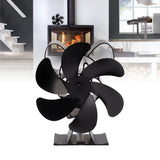 6 Blade Heat Powered Stove Fan for Wood Fireplace Chimney Fireplace Fan Increases Warm Air Silent Operation Black - Extra Image