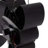 6 Blade Heat Powered Stove Fan for Wood Fireplace Chimney Fireplace Fan Increases Warm Air Silent Operation Black - Extra Image