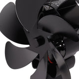 6 Blade Heat Powered Stove Fan for Wood Fireplace Chimney Fireplace Fan Increases Warm Air Silent Operation Black