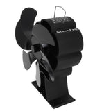 Black 6 Blade Heat Powered Stove Fan Thermodynamically Driven Fireplace Fan for Heat Dissipation - Front View