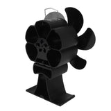 Black 6 Blade Heat Powered Stove Fan Thermodynamically Driven Fireplace Fan for Heat Dissipation - Extra Image